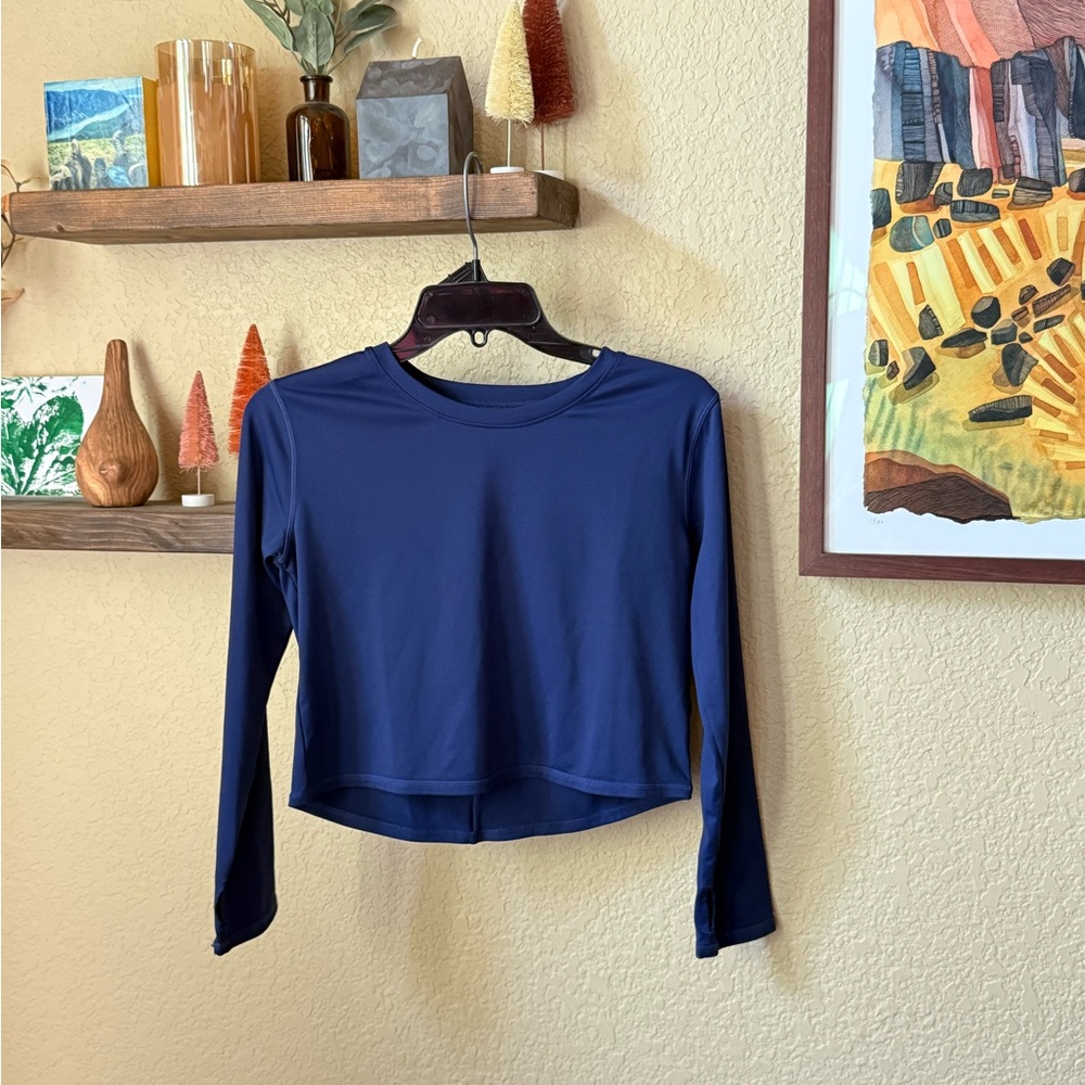 Zella Girl crop Fitness Tee, Long Sleeve